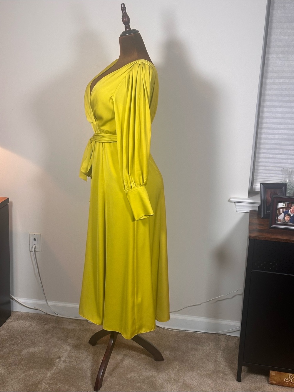 Banana Republic Lemon Yellow Wrap Maxi Dress with Tie Waist - Picture 4 of 4